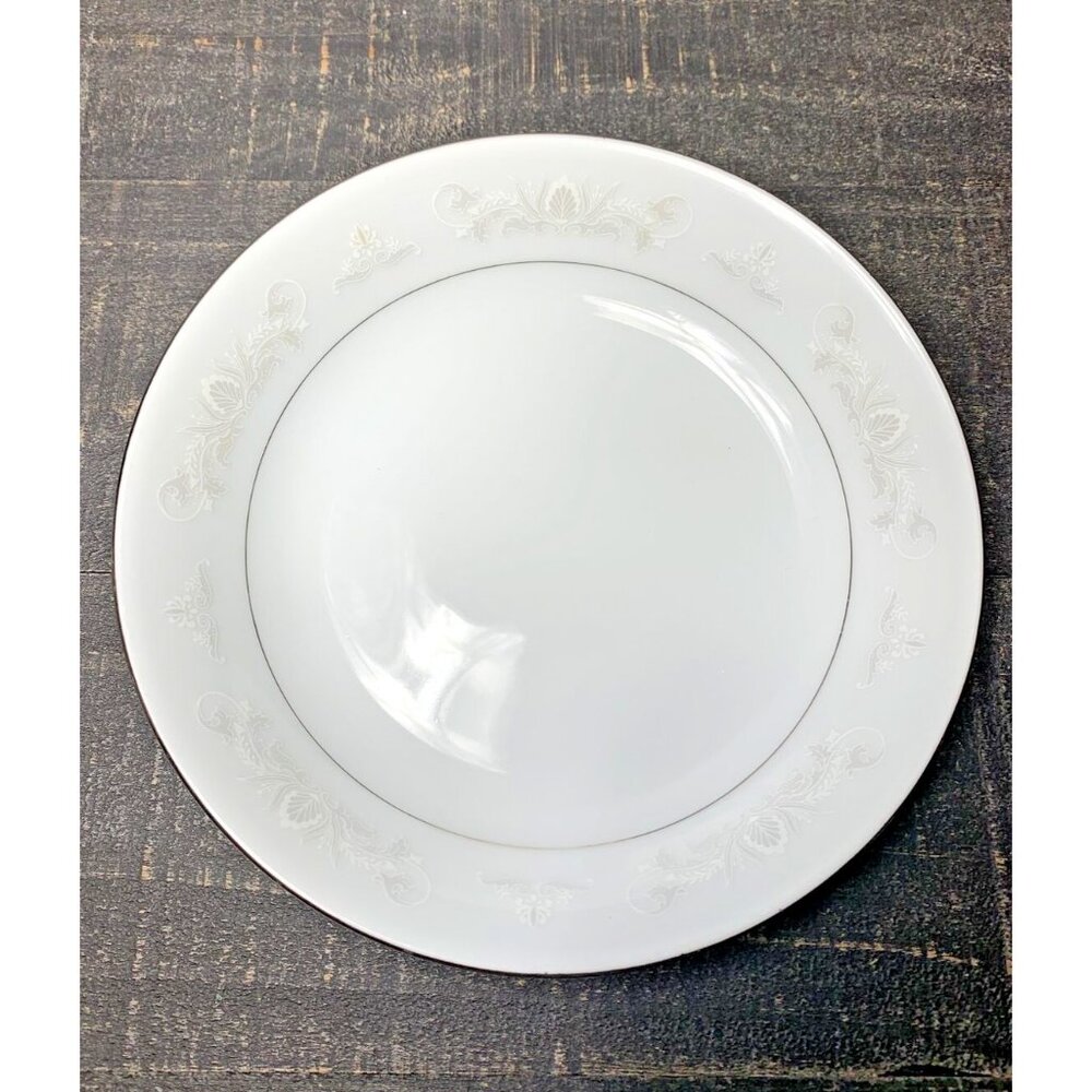 COPY - CROWN MING Fine China ROYAL PALM White Silver Wedding Lace Salad Soup Bo…